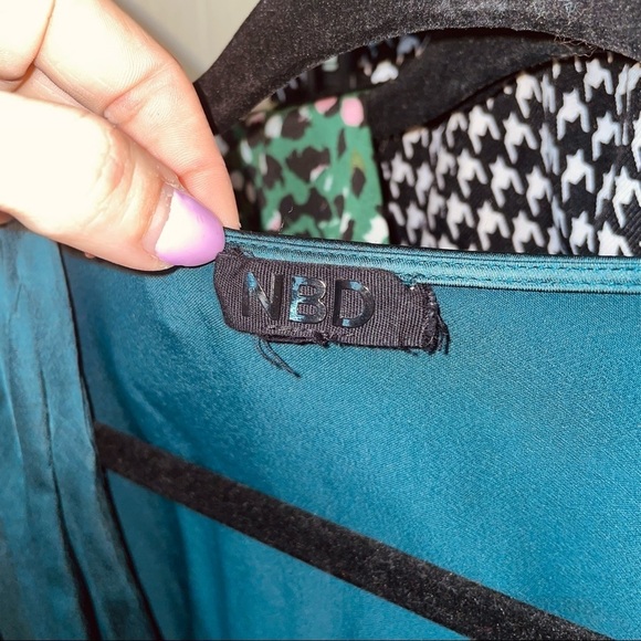 NBD Satin Bronson Wrap Front Blouse in Evergreen - Picture 6 of 9